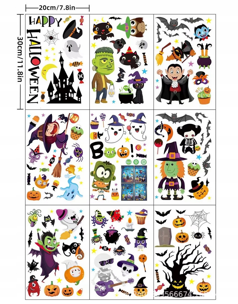 72 ks nálepka na okno Halloween